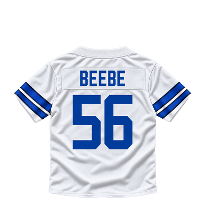 Dallas Cowboys jersey keychain — Cooper Beebe #56. Exact saved player artwork preview.