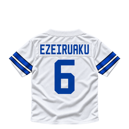 Dallas Cowboys jersey keychain — Donovan Ezeiruaku #6. Exact saved player artwork preview.