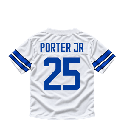 Dallas Cowboys jersey keychain — Joey Porter Jr. #25. Exact saved player artwork preview.