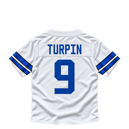 Dallas Cowboys jersey keychain — KaVontae Turpin #9. Exact saved player artwork preview.
