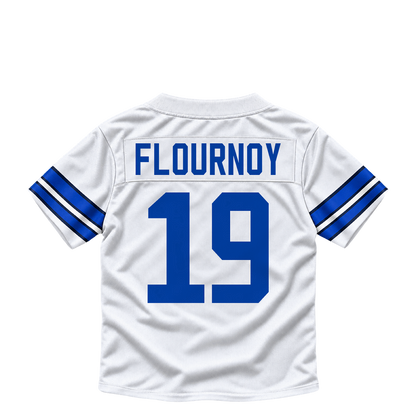 Dallas Cowboys jersey keychain — Ryan Flournoy #19. Exact saved player artwork preview.