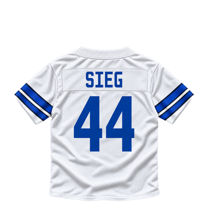 Dallas Cowboys jersey keychain — Trent Sieg #44. Exact saved player artwork preview.