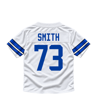 Dallas Cowboys jersey keychain — Tyler Smith #73. Exact saved player artwork preview.