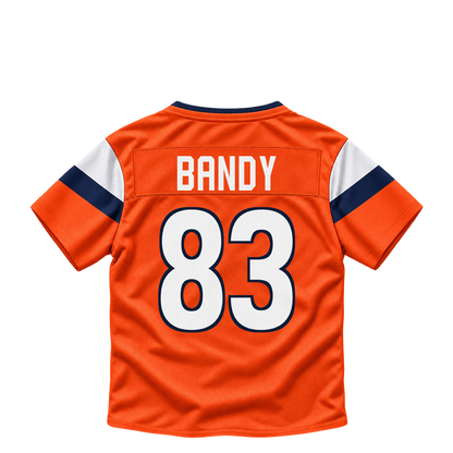 Denver Broncos jersey keychain — Michael Bandy #83. Exact saved player artwork preview.