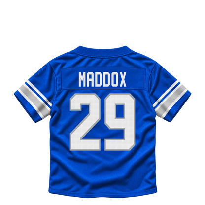 Detroit Lions jersey keychain — Avonte Maddox #29. Exact saved player artwork preview.