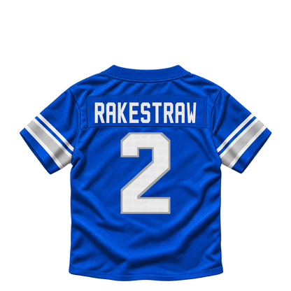 Detroit Lions jersey keychain — Ennis Rakestraw Jr. #2. Exact saved player artwork preview.