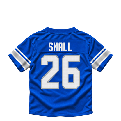 Detroit Lions jersey keychain — Jabari Small #26. Exact saved player artwork preview.
