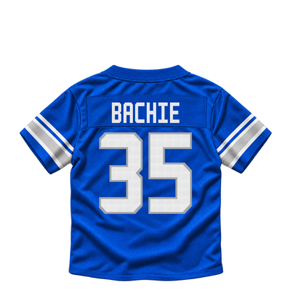 Detroit Lions jersey keychain — Joe Bachie #35. Exact saved player artwork preview.