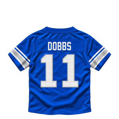 Detroit Lions jersey keychain — Joshua Dobbs #11. Exact saved player artwork preview.