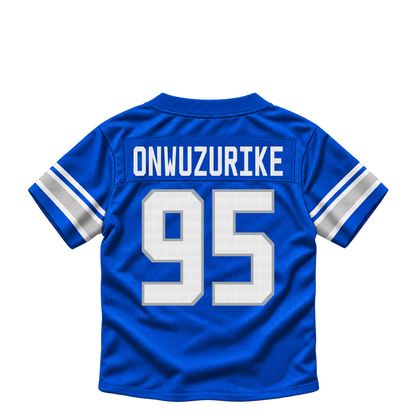 Detroit Lions jersey keychain — Levi Onwuzurike #95. Exact saved player artwork preview.
