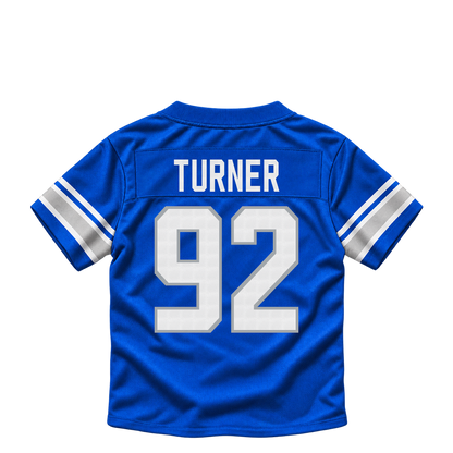 Detroit Lions jersey keychain — Payton Turner #92. Exact saved player artwork preview.