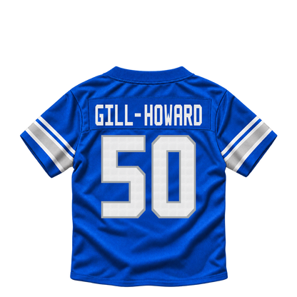 Detroit Lions jersey keychain — Skyler Gill-Howard #50. Exact saved player artwork preview.