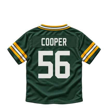 Green Bay Packers jersey keychain — Edgerrin Cooper #56. Exact saved player artwork preview.