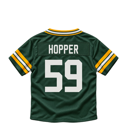 Green Bay Packers jersey keychain — Ty'Ron Hopper #59. Exact saved player artwork preview.