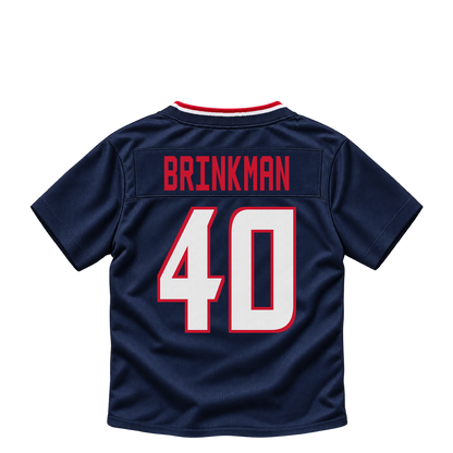 Houston Texans jersey keychain — Austin Brinkman #40. Exact saved player artwork preview.