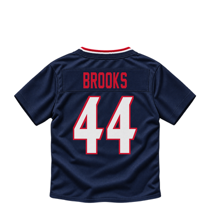 Houston Texans jersey keychain — British Brooks #44. Exact saved player artwork preview.