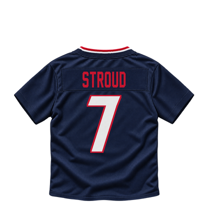Houston Texans jersey keychain — C.J. Stroud #7. Exact saved player artwork preview.