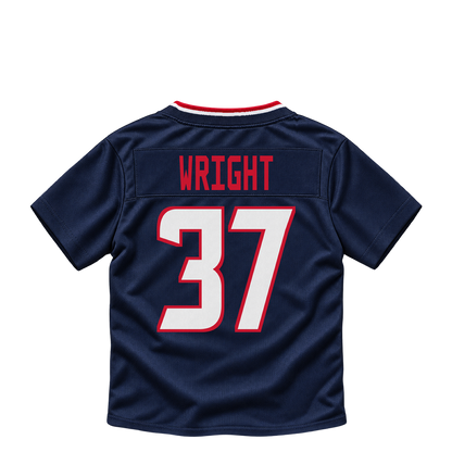 Houston Texans jersey keychain — Collin Wright #37. Exact saved player artwork preview.