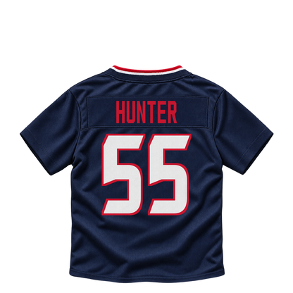 Houston Texans jersey keychain — Danielle Hunter #55. Exact saved player artwork preview.