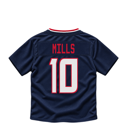 Houston Texans jersey keychain — Davis Mills #10. Exact saved player artwork preview.