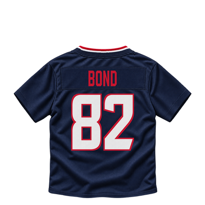 Houston Texans jersey keychain — Lewis Bond #82. Exact saved player artwork preview.