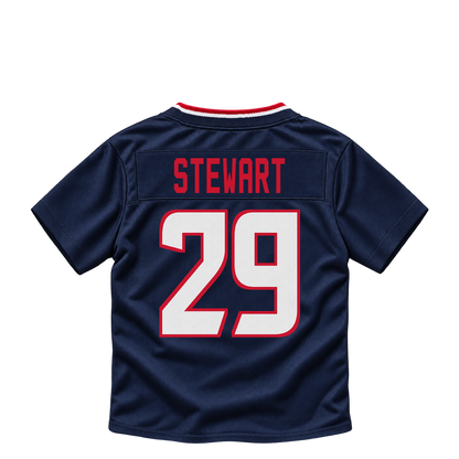 Houston Texans jersey keychain — M.J. Stewart #29. Exact saved player artwork preview.