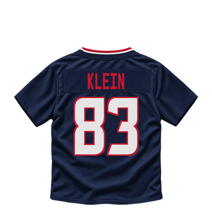 Houston Texans jersey keychain — Marlin Klein #83. Exact saved player artwork preview.
