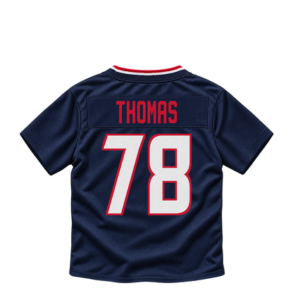 Houston Texans jersey keychain — Nate Thomas #78. Exact saved player artwork preview.
