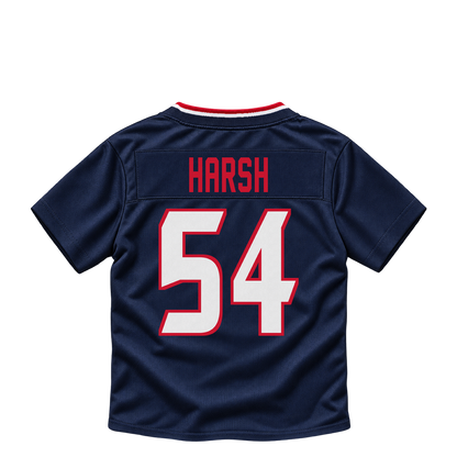 Houston Texans jersey keychain — Sabastian Harsh #54. Exact saved player artwork preview.