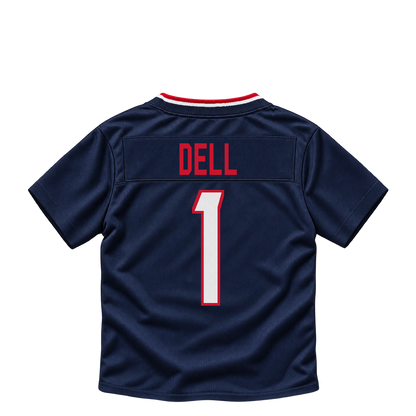 Houston Texans jersey keychain — Tank Dell #1. Exact saved player artwork preview.