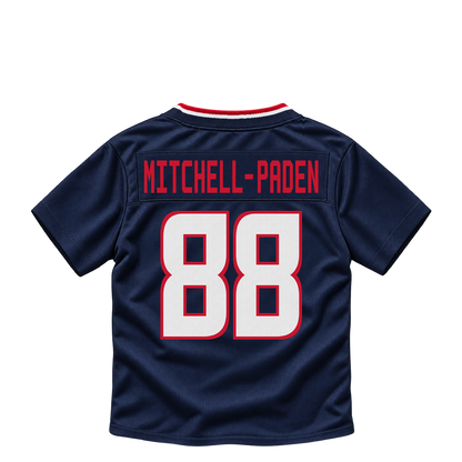 Houston Texans jersey keychain — Zaire Mitchell-Paden #88. Exact saved player artwork preview.
