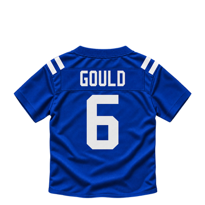 Indianapolis Colts jersey keychain — Anthony Gould #6. Exact saved player artwork preview.