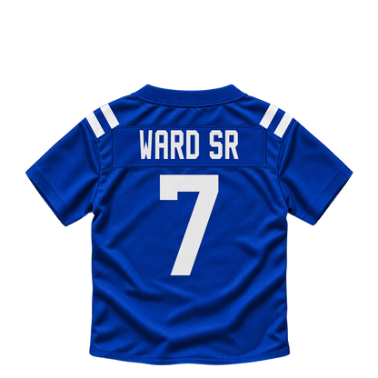 Indianapolis Colts jersey keychain — Charvarius Ward #7. Exact saved player artwork preview.