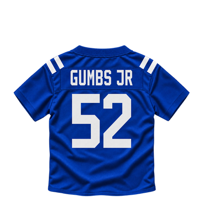 Indianapolis Colts jersey keychain — George Gumbs Jr. #52. Exact saved player artwork preview.