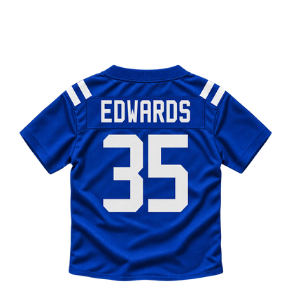 Indianapolis Colts jersey keychain — Johnathan Edwards #35. Exact saved player artwork preview.