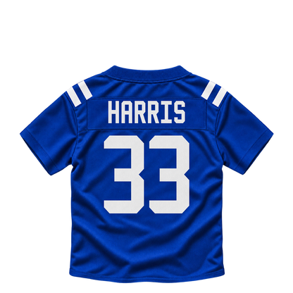 Indianapolis Colts jersey keychain — Kenneth Harris #33. Exact saved player artwork preview.