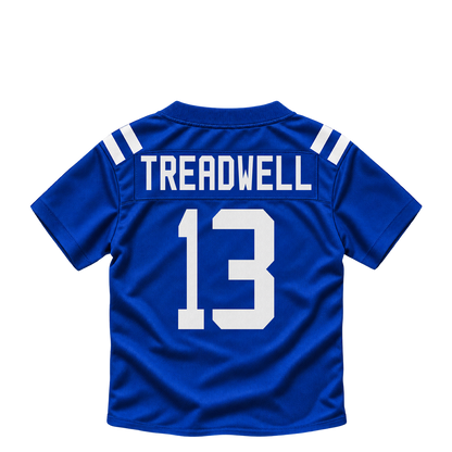 Indianapolis Colts jersey keychain — Laquon Treadwell #13. Exact saved player artwork preview.