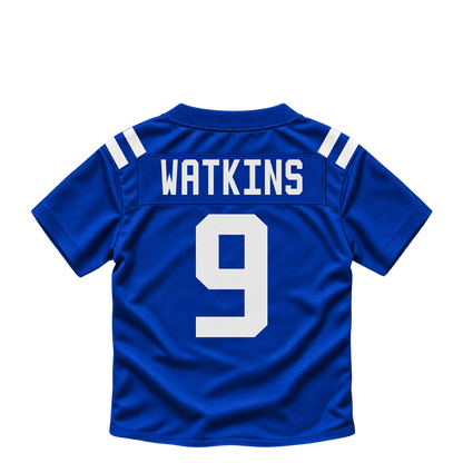 Indianapolis Colts jersey keychain — Quez Watkins #9. Exact saved player artwork preview.