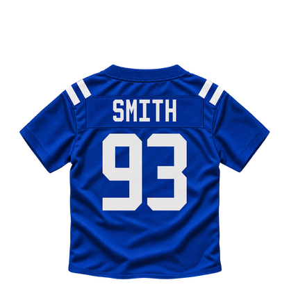 Indianapolis Colts jersey keychain — Tim Smith #93. Exact saved player artwork preview.