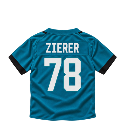 Jacksonville Jaguars jersey keychain — Kilian Zierer #78. Exact saved player artwork preview.