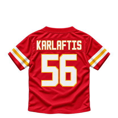 Kansas City Chiefs jersey keychain — George Karlaftis #56. Exact saved player artwork preview.
