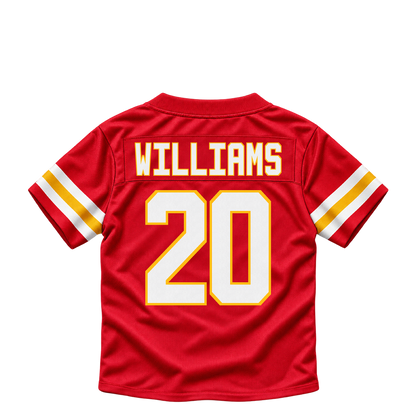 Kansas City Chiefs jersey keychain — Nohl Williams #20. Exact saved player artwork preview.