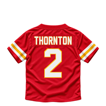 Kansas City Chiefs jersey keychain — Tyquan Thornton #2. Exact saved player artwork preview.