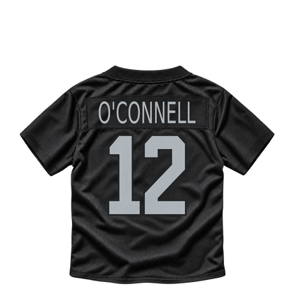 Las Vegas Raiders jersey keychain — Aidan O'Connell #12. Exact saved player artwork preview.