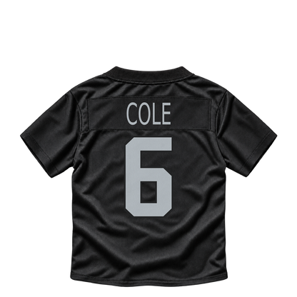 Las Vegas Raiders jersey keychain — AJ Cole #6. Exact saved player artwork preview.