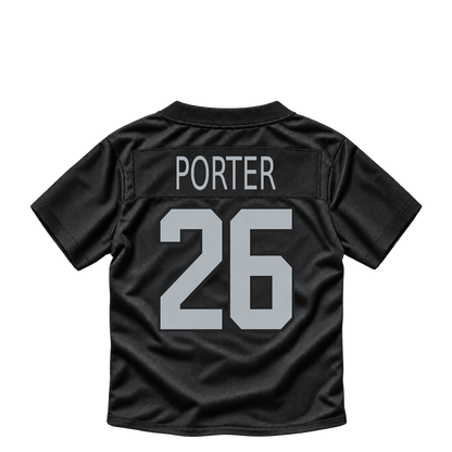 Las Vegas Raiders jersey keychain — Darien Porter #26. Exact saved player artwork preview.