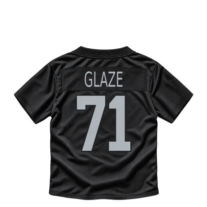 Las Vegas Raiders jersey keychain — DJ Glaze #71. Exact saved player artwork preview.