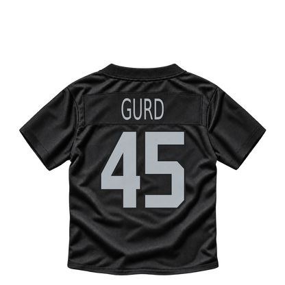 Las Vegas Raiders jersey keychain — Patrick Gurd #45. Exact saved player artwork preview.
