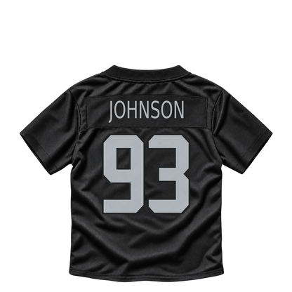 Las Vegas Raiders jersey keychain — Patrick Johnson #93. Exact saved player artwork preview.