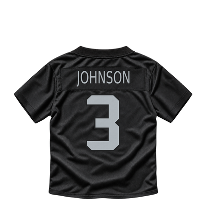 Las Vegas Raiders jersey keychain — Taron Johnson #3. Exact saved player artwork preview.